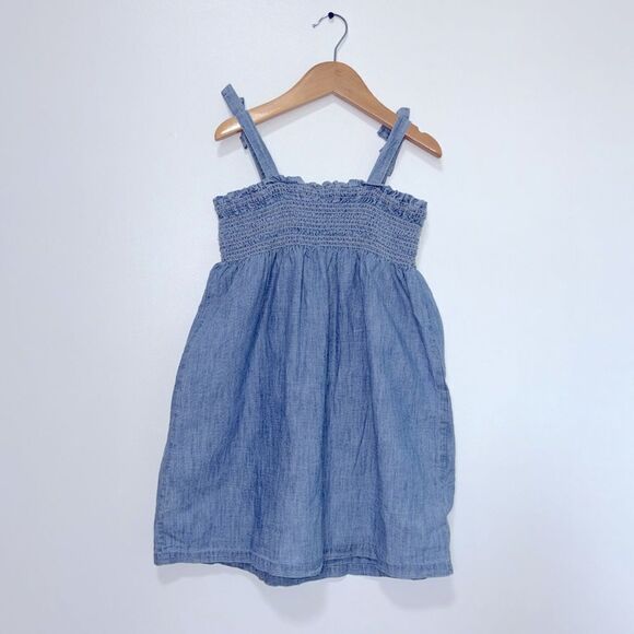 GAP Factory Sleeve Tie Blue Chambray Kids Dress Size 5T - Picture 4 of 6